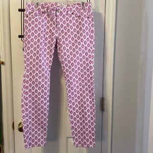 Vineyard Vines women’s skinny jeans, sz. 4, purple medallion